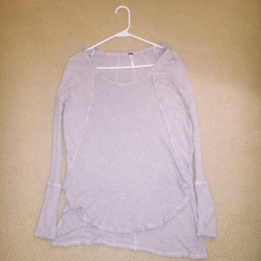 Free People Lavender Thermal Tunic Sweater